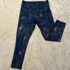 Navy Stay Gold Light n Tight Hi-Rise 7/8 24"